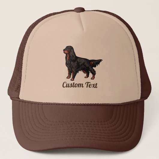 Gordon Setter Illustration Trucker Hat Pet (Voorkant)