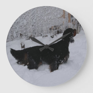 Gordon Setter in een Snowstorm Round Wall Clock Grote Klok