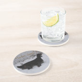 Gordon Setter in Snowstorm Coaster Zandsteen Onderzetter (Zijkant)