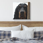 Gordon Setter in Winter Wrapped Canvas Afdruk (Insitu (Slaapkamer))