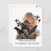 Gordon Setter, jachtseizoen Briefkaart (Voorkant / Achterkant)