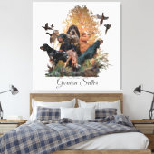 Gordon Setter, jachtseizoen Canvas Afdruk (Insitu (Slaapkamer))