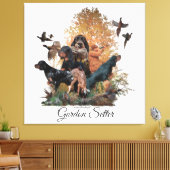 Gordon Setter, jachtseizoen Canvas Afdruk (Insitu (Woonkamer))