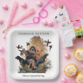 Gordon Setter, jachtseizoen Papieren Bordje (Feest)
