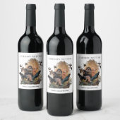 Gordon Setter, jachtseizoen Wijn Etiket (Flessen)