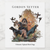 Gordon Setter, jachtseizoen Wijn Etiket (Enkel label)