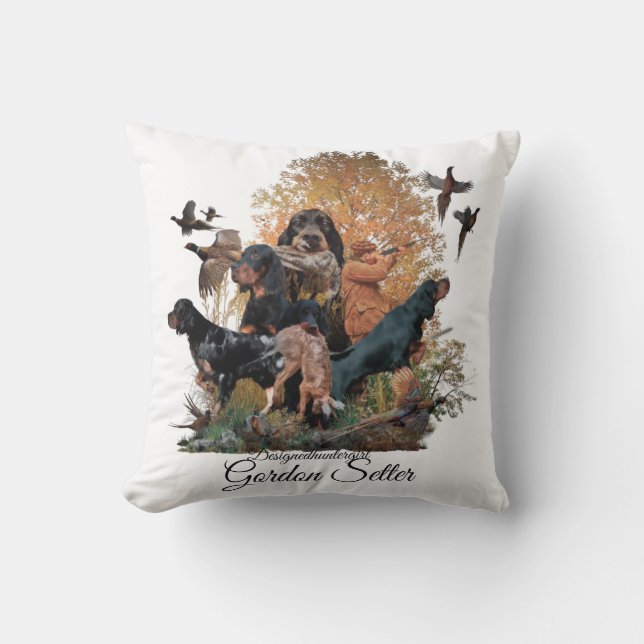 Gordon Setter, jachtseizoen Wood Wall Art Coffee Kussen (Voorkant)