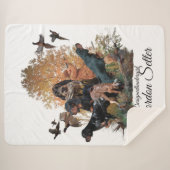 Gordon Setter, jachtseizoen Wood Wall Art Coffee Sherpa Deken (Voorkant (horizontaal))