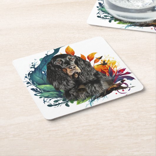 Gordon Setter Kartonnen Onderzetters (Schuin)