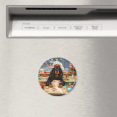 Gordon Setter Kerstbakfeest: Festieve Kerstmis Magneet (Insitu (Vaatwasser))