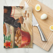 Gordon Setter Kerstbakfeest: Festieve Kerstmis Theedoek (Quarter Fold)