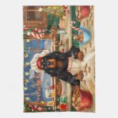 Gordon Setter Kerstbakfeest: Festieve Kerstmis Theedoek (Verticaal)