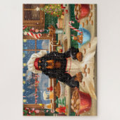 Gordon Setter Kerstbakken: Festive Kerstmis Legpuzzel (Verticaal)