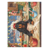 Gordon Setter Kerstbakken: Festive Kerstmis Tafelkleed (Voorkant)