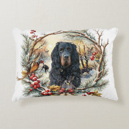 Gordon Setter Kerstvreugde – Seizoensgebonden Hond Accent Kussen