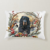 Gordon Setter Kerstvreugde – Seizoensgebonden Hond Accent Kussen (Achterkant)