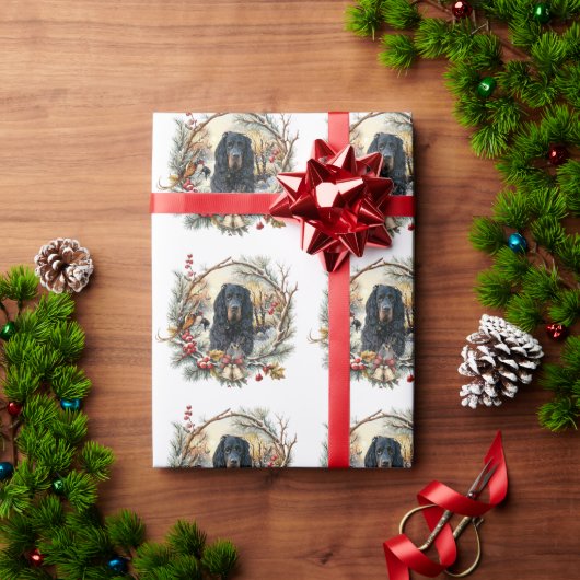 Gordon Setter Kerstvreugde – Seizoensgebonden Hond Cadeaupapier (Feestdagen Geschenken)