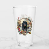 Gordon Setter Kerstvreugde – Seizoensgebonden hond Glas (Voorkant)