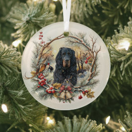 Gordon Setter Kerstvreugde – Seizoensgebonden Hond Glas Ornament