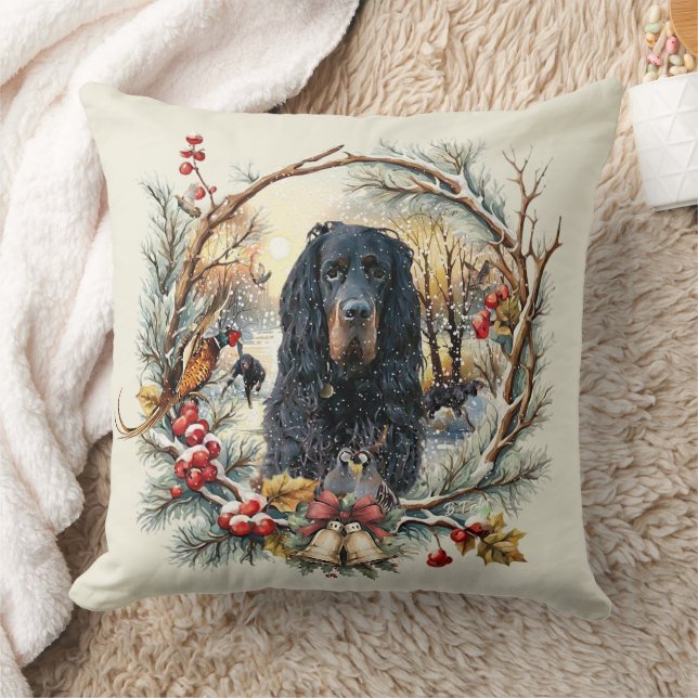 Gordon Setter Kerstvreugde – Seizoensgebonden Hond Kussen (Deken)