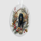 Gordon Setter Kerstvreugde – Seizoensgebonden hond Ornament (voorkant)