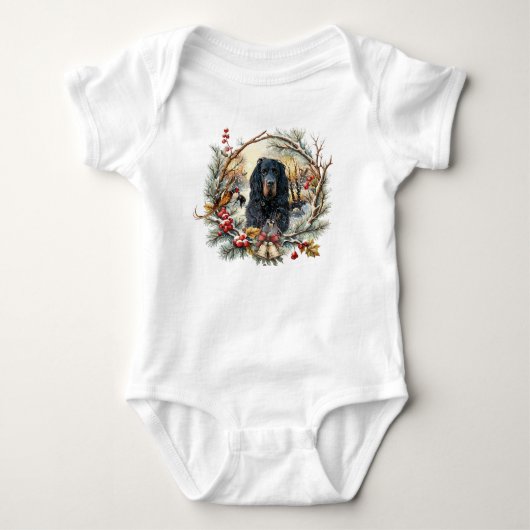 Gordon Setter Kerstvreugde – Seizoensgebonden Hond Romper (Voorkant)
