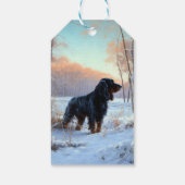 Gordon Setter Laat het Sneeuwen Kerstmis Cadeaulabel (Achterkant)