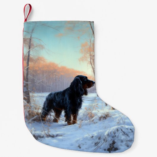 Gordon Setter Laat het Sneeuwen Kerstmis Kleine Kerstsok (Voorkant)