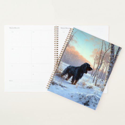 Gordon Setter Laat het Sneeuwen Kerstmis Planner (Display)