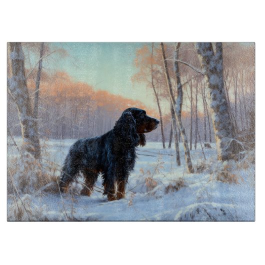 Gordon Setter Laat het Sneeuwen Kerstmis Snijplank (Voorkant)