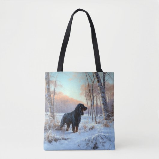 Gordon Setter Laat het Sneeuwen Kerstmis Tote Bag (Voorkant)