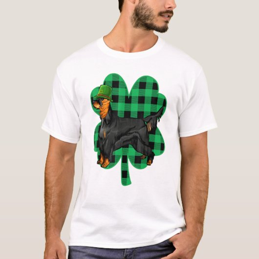 Gordon Setter Leprechaun St Patricks Day Lucky C T-shirt (Voorkant)