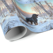 Gordon Setter liet het sneeuwen Kerstmis Cadeaupapier (Rol Hoek)
