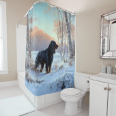 Gordon Setter liet het sneeuwen Kerstmis Douchegordijn (In situ)