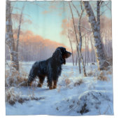 Gordon Setter liet het sneeuwen Kerstmis Douchegordijn (Voorkant)