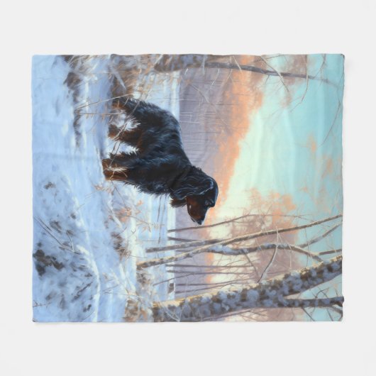 Gordon Setter liet het sneeuwen Kerstmis Fleece Deken (Voorkant (Horizontaal))
