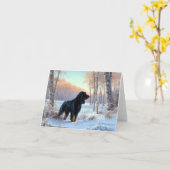 Gordon Setter liet het sneeuwen Kerstmis Kaart (Gele Bloem)