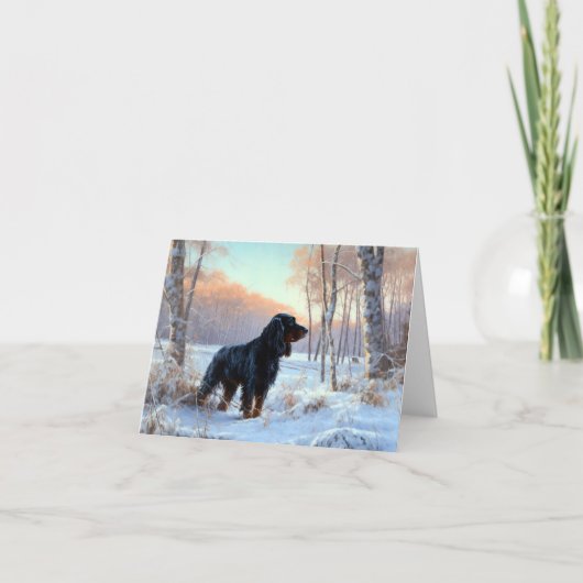 Gordon Setter liet het sneeuwen Kerstmis Kaart (Voorkant)