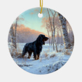 Gordon Setter liet het sneeuwen Kerstmis Keramisch Ornament (Voorkant)