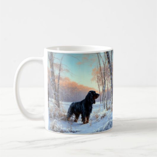 Gordon Setter liet het sneeuwen Kerstmis Koffiemok (Links)