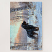 Gordon Setter liet het sneeuwen Kerstmis Legpuzzel (Verticaal)