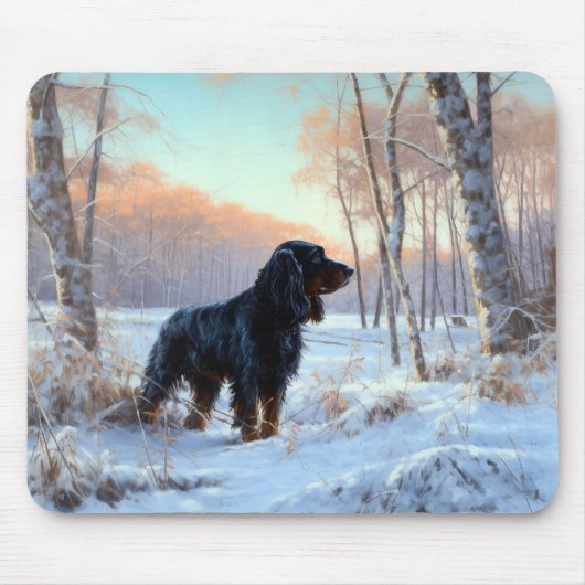 Gordon Setter liet het sneeuwen Kerstmis Muismat (Voorkant)