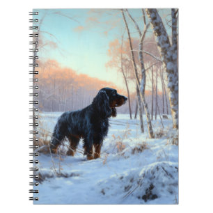 Gordon Setter liet het sneeuwen Kerstmis Notitieboek