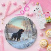 Gordon Setter liet het sneeuwen Kerstmis Papieren Bordje (Feest)