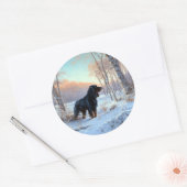 Gordon Setter liet het sneeuwen Kerstmis Ronde Sticker (Envelop)
