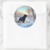 Gordon Setter liet het sneeuwen Kerstmis Ronde Sticker (Tas)