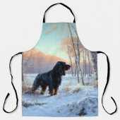 Gordon Setter liet het sneeuwen Kerstmis Schort (Voorkant)
