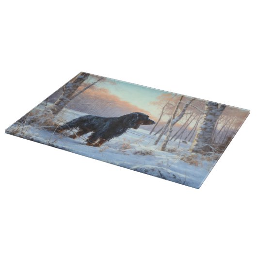 Gordon Setter liet het sneeuwen Kerstmis Snijplank (Hoek)