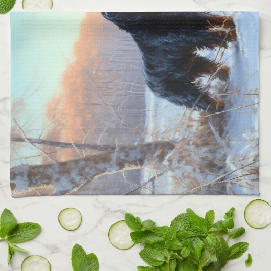 Gordon Setter liet het sneeuwen Kerstmis Theedoek (Gevouwen)