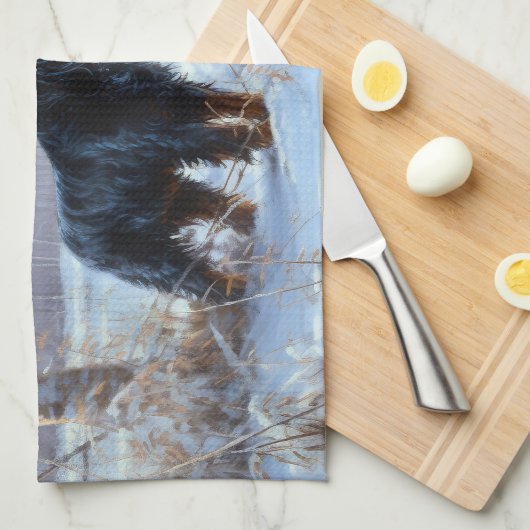 Gordon Setter liet het sneeuwen Kerstmis Theedoek (Quarter Fold)